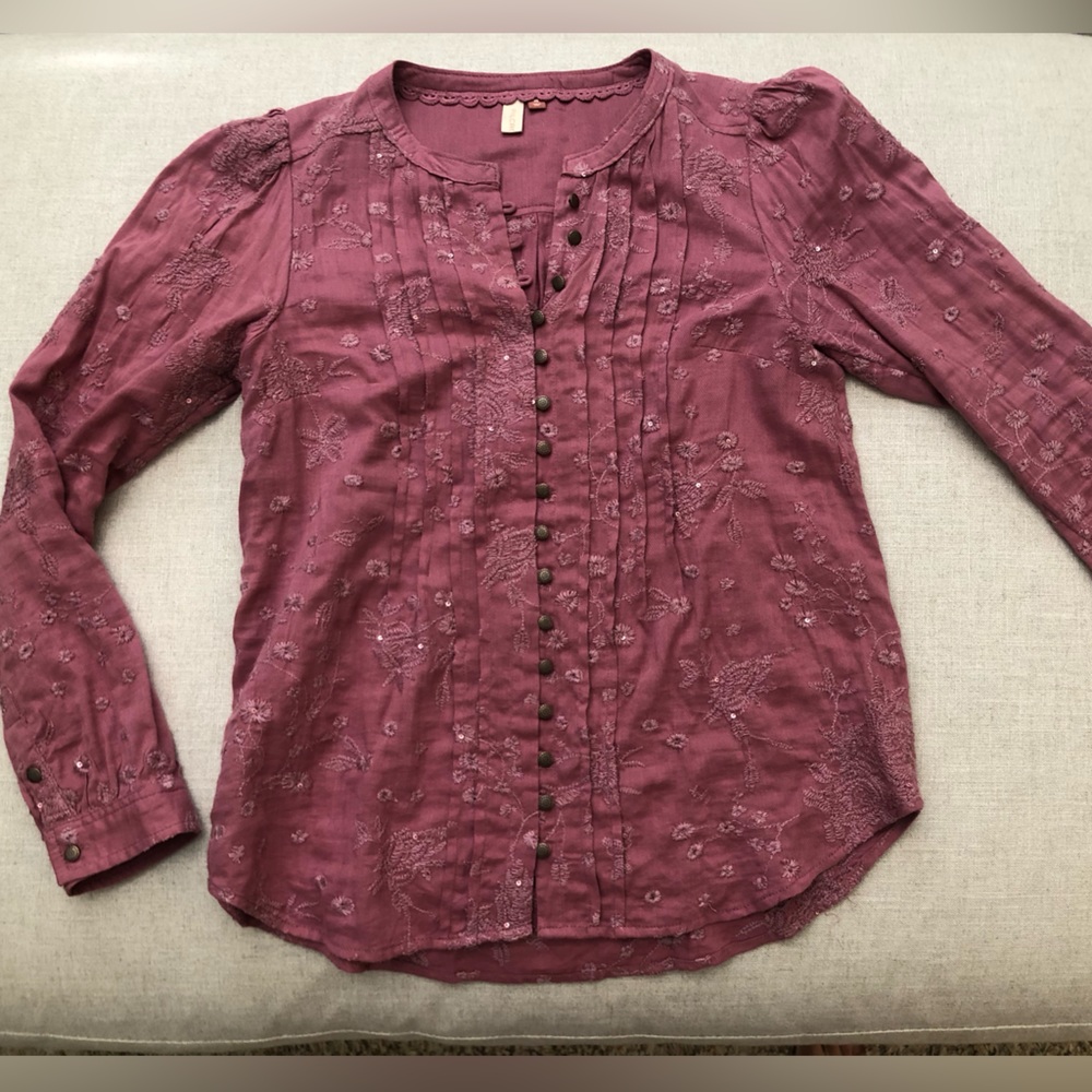 Pilcro Jolie Pintucked Blouse